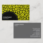 Halbkreis (Punkte) - 8 Petals - Gelb auf schwarz Visitenkarte (Vorne/Hinten)