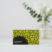 Halbkreis (Punkte) - 8 Petals - Gelb auf schwarz Visitenkarte (Stehend Vorderseite)