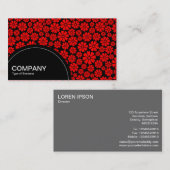 Halbkreis (Punkte) - 8 Petals - Rot auf schwarz Visitenkarte (Vorne/Hinten)