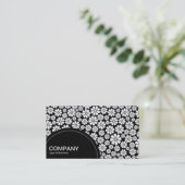 Halbkreis (Punkte) - 8 Petals - Was auf schwarz Visitenkarte (Stehend Vorderseite)