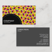 Halbkreis (Punkte) - Hexagon-Muster 01 Visitenkarte (Vorne/Hinten)