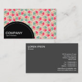 Halbkreis (Punkte) - Hexagon-Muster 04 Visitenkarte (Vorne/Hinten)