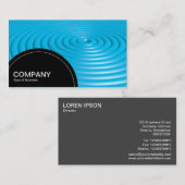 Halbkreis (Punkte) - Konzentrische Ringe - Blau Visitenkarte (Vorne/Hinten)