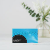 Halbkreis (Punkte) - Konzentrische Ringe - Blau Visitenkarte (Stehend Vorderseite)