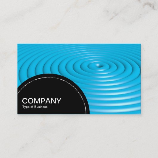 Halbkreis (Punkte) - Konzentrische Ringe - Blau Visitenkarte (Vorderseite)