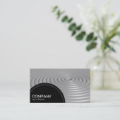 Halbkreis (Punkte) - Konzentrische Ringe - Grau Visitenkarte (Stehend Vorderseite)