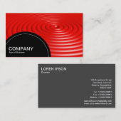 Halbkreis (Punkte) - Konzentrische Ringe - Rot Visitenkarte (Vorne/Hinten)