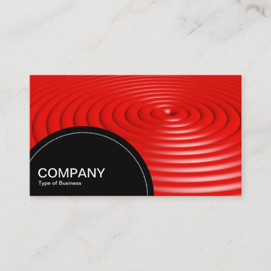 Halbkreis (Punkte) - Konzentrische Ringe - Rot Visitenkarte (Vorderseite)