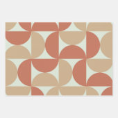 Halbkreise der Erde Mitte Jahrhundert Tone Terrako Geschenkpapier Set (Vorderseite)