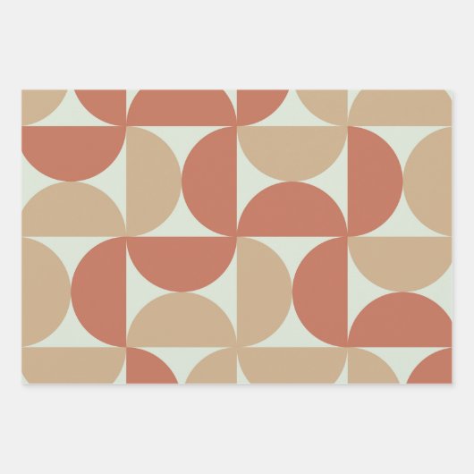 Halbkreise der Erde Mitte Jahrhundert Tone Terrako Geschenkpapier Set (Vorderseite)