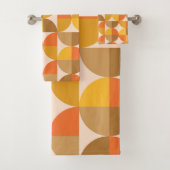 Halbkreise des mittleren Jahrhunderts Gelbbraun Badhandtuch Set (Insitu)