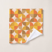 Halbkreise des mittleren Jahrhunderts Gelbbraun Badhandtuch Set (Waschlappen)