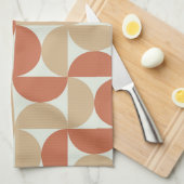 Halbkreise des mittleren Jahrhunderts in Tan und T Geschirrtuch (Viertel Falte)