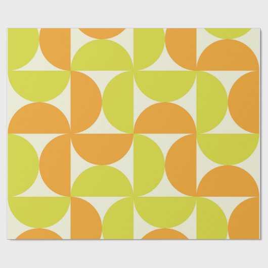 Halbkreise des mittleren Jahrhunderts Orange und G Geschenkpapier (Flach)