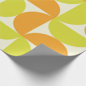 Halbkreise des mittleren Jahrhunderts Orange und G Geschenkpapier (Ecke)