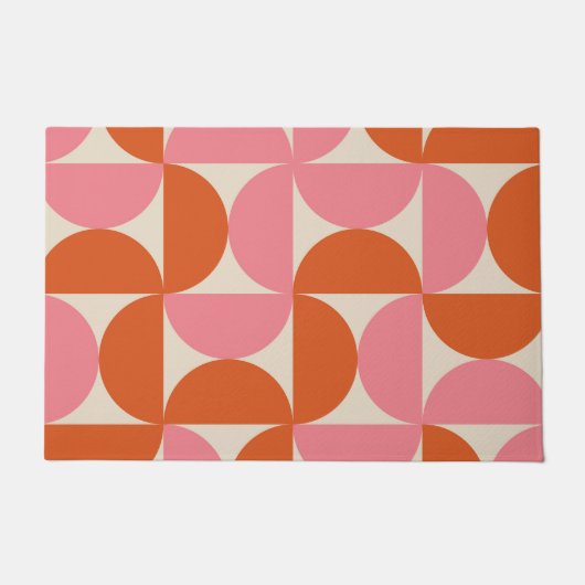 Halbkreise des mittleren Jahrhunderts Rosa und Ora Fußmatte (Vorderseite)