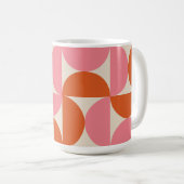 Halbkreise des mittleren Jahrhunderts Rosa und Ora Kaffeetasse (VorderseiteRechts)