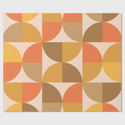 Halbkreise des orangen und braunen mittleren Jahrh Geschenkpapier (Flach)