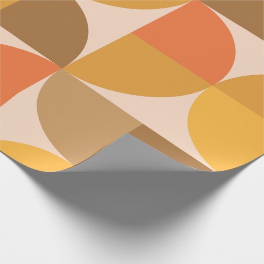Halbkreise des orangen und braunen mittleren Jahrh Geschenkpapier (Ecke)