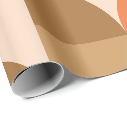 Halbkreise des orangen und braunen mittleren Jahrh Geschenkpapier (Rolleneckpunkt)