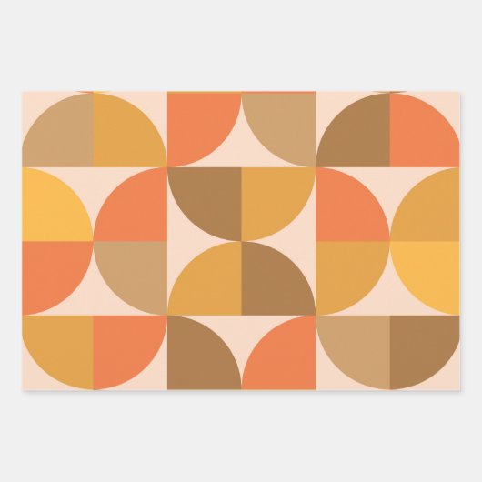 Halbkreise des orangen und braunen mittleren Jahrh Geschenkpapier Set (Vorderseite 2)