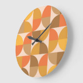 Halbkreise des orangen und braunen mittleren Jahrh Große Wanduhr (Winkel)