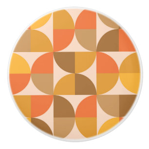 Halbkreise des orangen und braunen mittleren Jahrh Keramikknauf