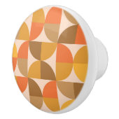 Halbkreise des orangen und braunen mittleren Jahrh Keramikknauf (Rechts)