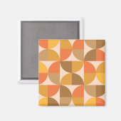 Halbkreise des orangen und braunen mittleren Jahrh Magnet (Vorderseite/Rückseite)