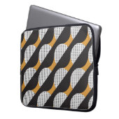 Halbkreise und Punkte, geometrisches Muster. Laptopschutzhülle (Vorderseite Links)