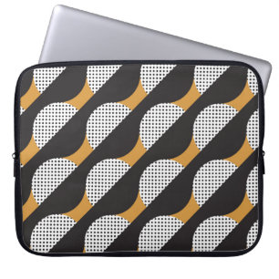 Halbkreise und Punkte, geometrisches Muster. Laptopschutzhülle