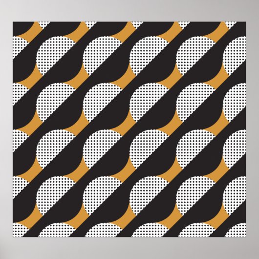 Halbkreise und Punkte, geometrisches Muster. Poster (Vorne)