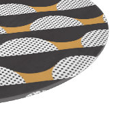 Halbkreise und Punkte, geometrisches Muster. Schneidebrett (Ecke)