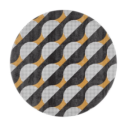 Halbkreise und Punkte, geometrisches Muster. Schneidebrett (Vorderseite)