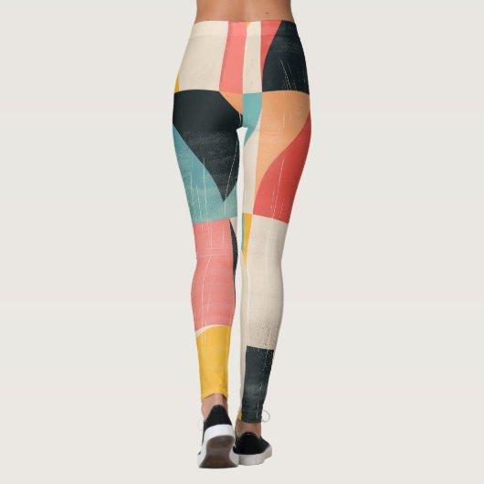 Halbkreisformen mit Texturen Leggings (Rückseite)