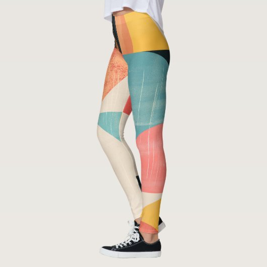 Halbkreisformen mit Texturen Leggings (Links)