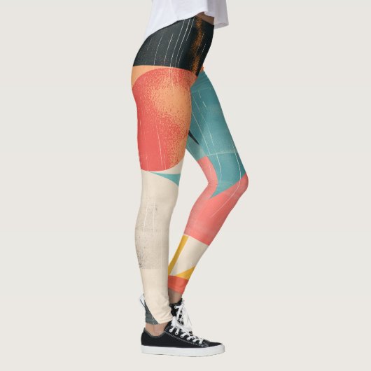 Halbkreisformen mit Texturen Leggings (Rechts)