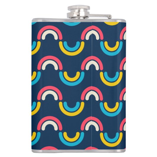 Halbkreismuster in Multicolor Flachmann (Rückseite)