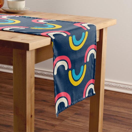 Halbkreismuster in Multicolor Großer Tischläufer (Beispiel)