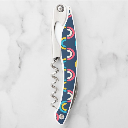 Halbkreismuster in Multicolor Kellnermesser (Vorderseite)
