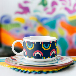 Halbkreismuster in Multicolor Kleine Suppentasse