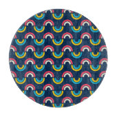 Halbkreismuster in Multicolor Schneidebrett (Vorderseite)