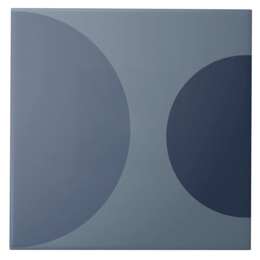 Halbkreismuster Modernes Blaues geometrisches Must Fliese (Vorderseite)