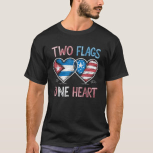 Halbkubanische Half-Amerikanisch-Fahne Kuba Amerik T-Shirt