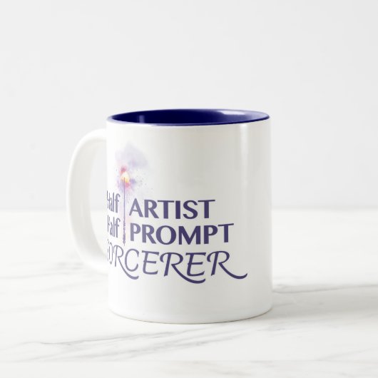 Halbkünstlerische Halbpromptsorzerin Zweifarbige Tasse (Vorderseite Links)