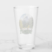 Halbkuppel im Herbst mit "Yosemite"-Text Glas (Rückseite)