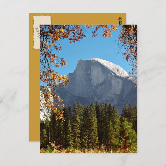 Halbkuppel im Herbst - Nationalpark Yosemite Postkarte (Vorne/Hinten)