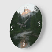 Halbkuppel Sonnenuntergang im Yosemite Nationalpar Große Wanduhr (Winkel)