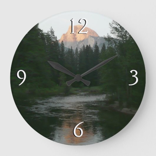 Halbkuppel Sonnenuntergang im Yosemite Nationalpar Große Wanduhr (Vorderseite)
