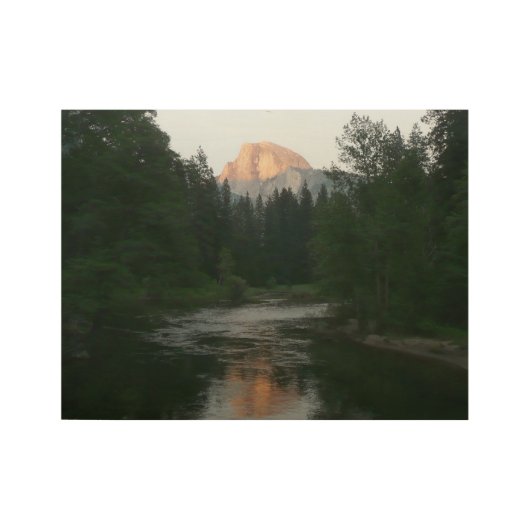 Halbkuppel Sonnenuntergang im Yosemite Nationalpar Holzposter (Vorderseite)